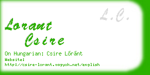 lorant csire business card