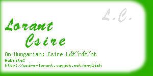 lorant csire business card